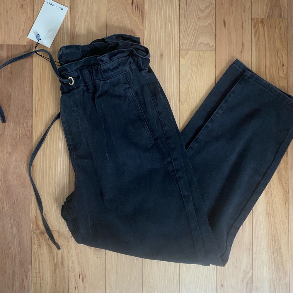 NWT - Medium - Miou Muse Paperbag Denim Pant